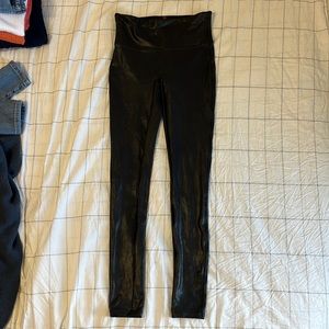 SPANX leather looking leggings size S